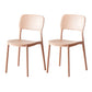 Scandinavian Plastic Stacking Dining Chairs Armless Open Back Chairs Pink 2 Piece Set Clearhalo 'Dining Chairs' 'Dining Tables & Seating' 'dining_chair' 'furn' 'furn_dining_chair' 'Furniture' 'furniture_dining_chair' 'Kitchen & Dining Furniture' 4792373