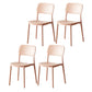 Scandinavian Plastic Stacking Dining Chairs Armless Open Back Chairs Pink 4 Piece Set Clearhalo 'Dining Chairs' 'Dining Tables & Seating' 'dining_chair' 'furn' 'furn_dining_chair' 'Furniture' 'furniture_dining_chair' 'Kitchen & Dining Furniture' 4792374