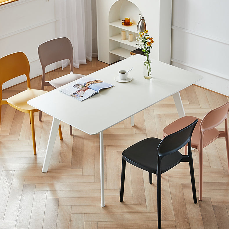 Scandinavian Plastic Stacking Dining Chairs Armless Open Back Chairs Clearhalo 'Dining Chairs' 'Dining Tables & Seating' 'dining_chair' 'furn' 'furn_dining_chair' 'Furniture' 'furniture_dining_chair' 'Kitchen & Dining Furniture' 4792375