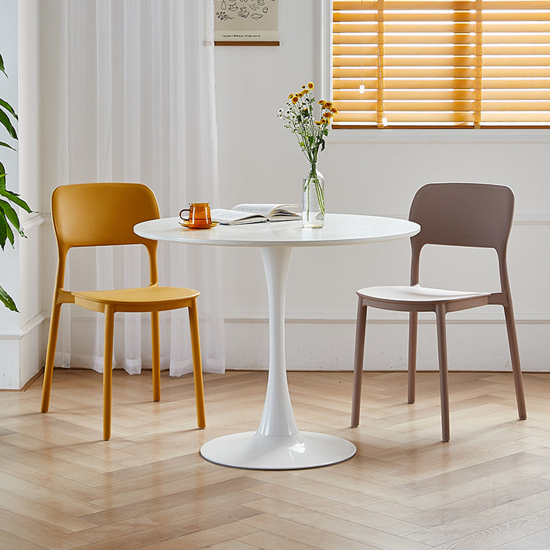 Scandinavian Plastic Stacking Dining Chairs Armless Open Back Chairs Clearhalo 'Dining Chairs' 'Dining Tables & Seating' 'dining_chair' 'furn' 'furn_dining_chair' 'Furniture' 'furniture_dining_chair' 'Kitchen & Dining Furniture' 4792377