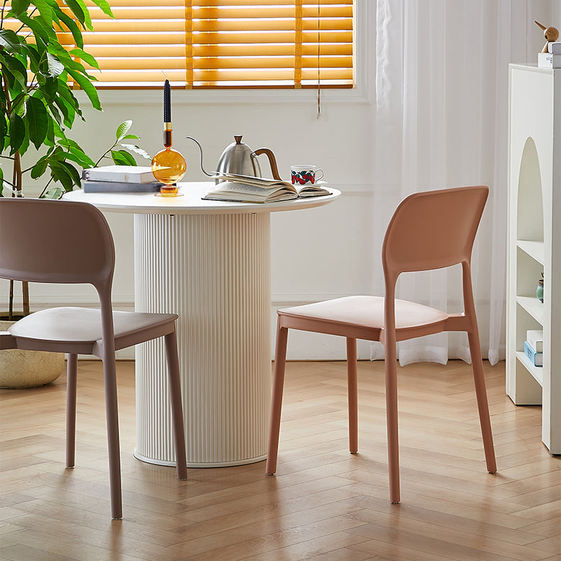 Scandinavian Plastic Stacking Dining Chairs Armless Open Back Chairs Clearhalo 'Dining Chairs' 'Dining Tables & Seating' 'dining_chair' 'furn' 'furn_dining_chair' 'Furniture' 'furniture_dining_chair' 'Kitchen & Dining Furniture' 4792379