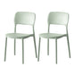 Scandinavian Plastic Stacking Dining Chairs Armless Open Back Chairs Green 2 Piece Set Clearhalo 'Dining Chairs' 'Dining Tables & Seating' 'dining_chair' 'furn' 'furn_dining_chair' 'Furniture' 'furniture_dining_chair' 'Kitchen & Dining Furniture' 4792380