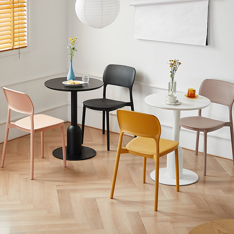 Scandinavian Plastic Stacking Dining Chairs Armless Open Back Chairs Clearhalo 'Dining Chairs' 'Dining Tables & Seating' 'dining_chair' 'furn' 'furn_dining_chair' 'Furniture' 'furniture_dining_chair' 'Kitchen & Dining Furniture' 4792381