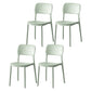 Scandinavian Plastic Stacking Dining Chairs Armless Open Back Chairs Green 4 Piece Set Clearhalo 'Dining Chairs' 'Dining Tables & Seating' 'dining_chair' 'furn' 'furn_dining_chair' 'Furniture' 'furniture_dining_chair' 'Kitchen & Dining Furniture' 4792382