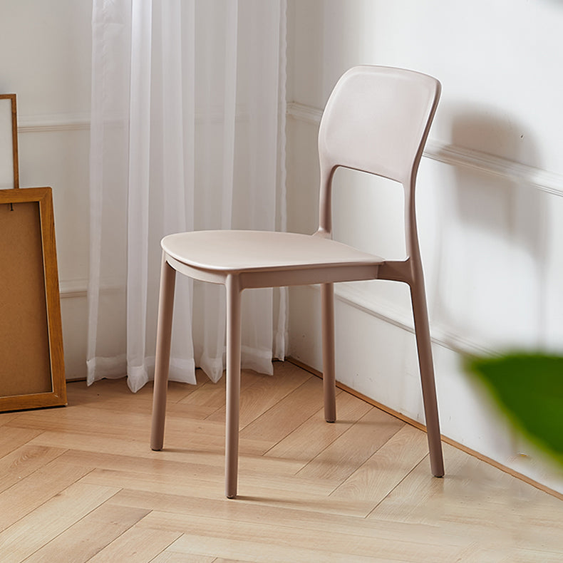 Scandinavian Plastic Stacking Dining Chairs Armless Open Back Chairs Clearhalo 'Dining Chairs' 'Dining Tables & Seating' 'dining_chair' 'furn' 'furn_dining_chair' 'Furniture' 'furniture_dining_chair' 'Kitchen & Dining Furniture' 4792383