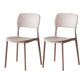 Scandinavian Plastic Stacking Dining Chairs Armless Open Back Chairs Camel 2 Piece Set Clearhalo 'Dining Chairs' 'Dining Tables & Seating' 'dining_chair' 'furn' 'furn_dining_chair' 'Furniture' 'furniture_dining_chair' 'Kitchen & Dining Furniture' 4792384