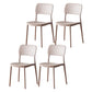 Scandinavian Plastic Stacking Dining Chairs Armless Open Back Chairs Camel 4 Piece Set Clearhalo 'Dining Chairs' 'Dining Tables & Seating' 'dining_chair' 'furn' 'furn_dining_chair' 'Furniture' 'furniture_dining_chair' 'Kitchen & Dining Furniture' 4792386