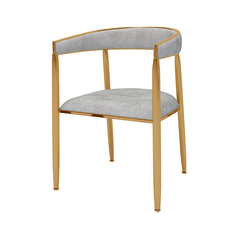 Scandinavian Upholstered Linen Fabric Dining Chair Open Back Side Chairs Grey 1 Piece Clearhalo 'Dining Chairs' 'Dining Tables & Seating' 'dining_chair' 'furn' 'furn_dining_chair' 'Furniture' 'furniture_dining_chair' 'Kitchen & Dining Furniture' 4792389