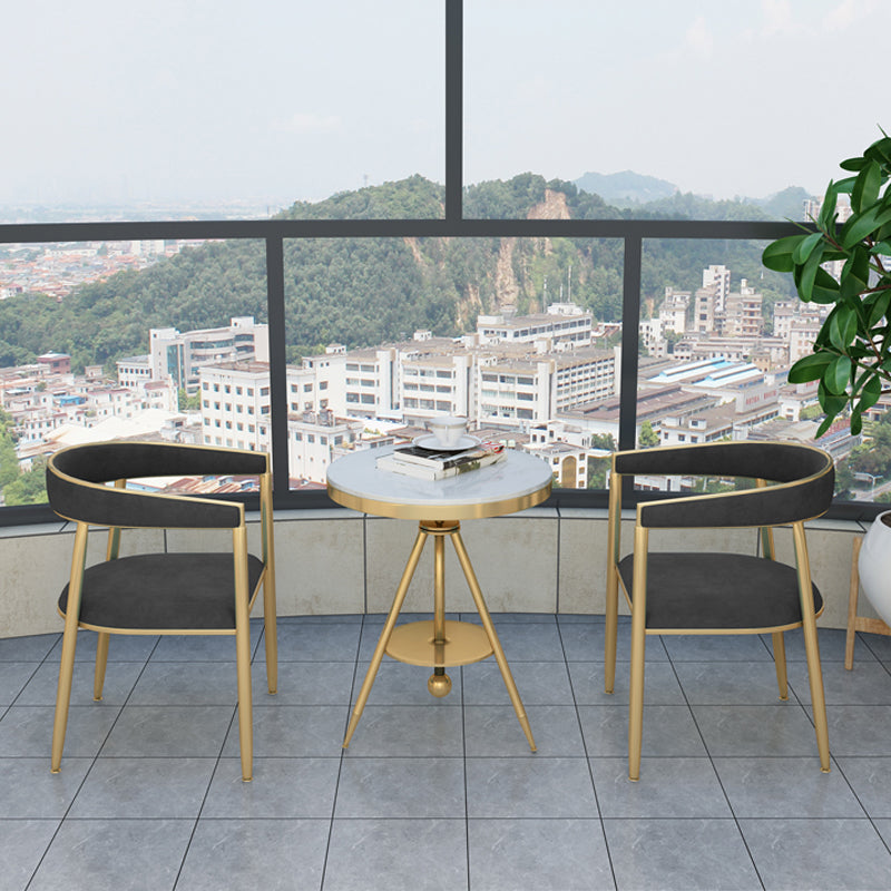 Scandinavian Upholstered Linen Fabric Dining Chair Open Back Side Chairs Clearhalo 'Dining Chairs' 'Dining Tables & Seating' 'dining_chair' 'furn' 'furn_dining_chair' 'Furniture' 'furniture_dining_chair' 'Kitchen & Dining Furniture' 4792391