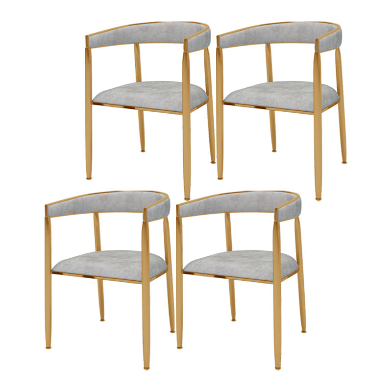 Scandinavian Upholstered Linen Fabric Dining Chair Open Back Side Chairs Grey 4 Piece Set Clearhalo 'Dining Chairs' 'Dining Tables & Seating' 'dining_chair' 'furn' 'furn_dining_chair' 'Furniture' 'furniture_dining_chair' 'Kitchen & Dining Furniture' 4792393