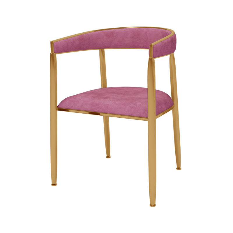 Scandinavian Upholstered Linen Fabric Dining Chair Open Back Side Chairs Pink 1 Piece Clearhalo 'Dining Chairs' 'Dining Tables & Seating' 'dining_chair' 'furn' 'furn_dining_chair' 'Furniture' 'furniture_dining_chair' 'Kitchen & Dining Furniture' 4792394
