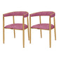 Scandinavian Upholstered Linen Fabric Dining Chair Open Back Side Chairs Pink 2 Piece Set Clearhalo 'Dining Chairs' 'Dining Tables & Seating' 'dining_chair' 'furn' 'furn_dining_chair' 'Furniture' 'furniture_dining_chair' 'Kitchen & Dining Furniture' 4792396