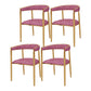 Scandinavian Upholstered Linen Fabric Dining Chair Open Back Side Chairs Pink 4 Piece Set Clearhalo 'Dining Chairs' 'Dining Tables & Seating' 'dining_chair' 'furn' 'furn_dining_chair' 'Furniture' 'furniture_dining_chair' 'Kitchen & Dining Furniture' 4792398