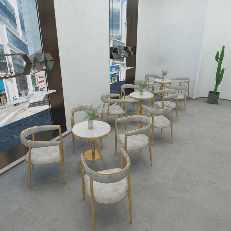 Scandinavian Upholstered Linen Fabric Dining Chair Open Back Side Chairs Clearhalo 'Dining Chairs' 'Dining Tables & Seating' 'dining_chair' 'furn' 'furn_dining_chair' 'Furniture' 'furniture_dining_chair' 'Kitchen & Dining Furniture' 4792403