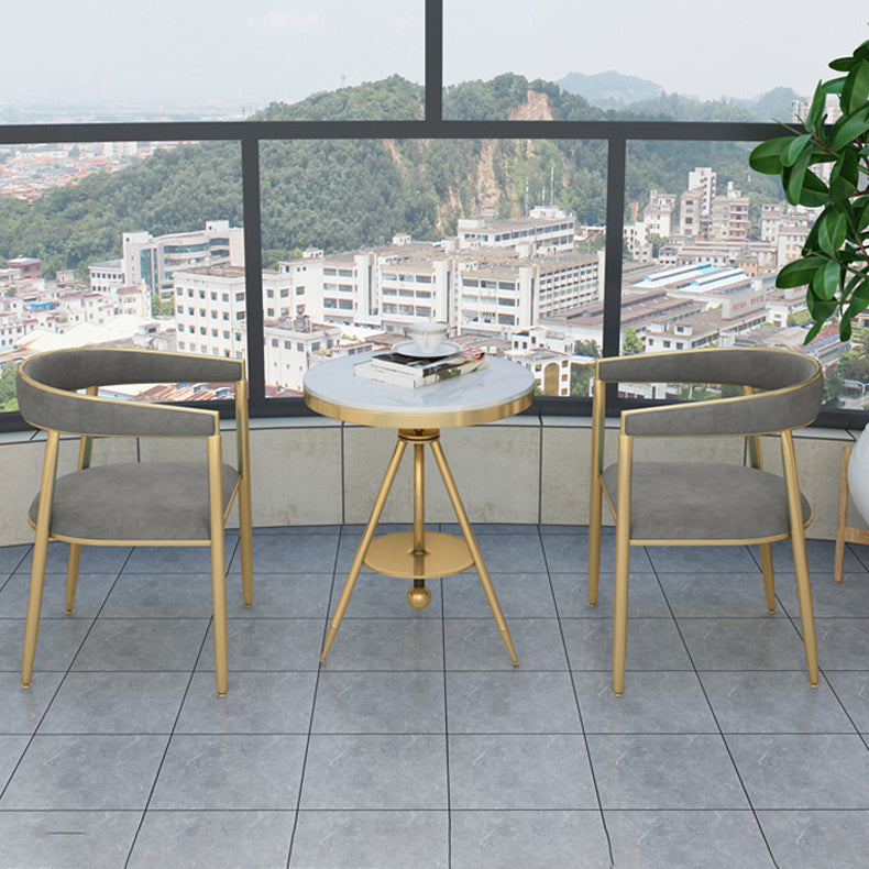 Scandinavian Upholstered Linen Fabric Dining Chair Open Back Side Chairs Clearhalo 'Dining Chairs' 'Dining Tables & Seating' 'dining_chair' 'furn' 'furn_dining_chair' 'Furniture' 'furniture_dining_chair' 'Kitchen & Dining Furniture' 4792405