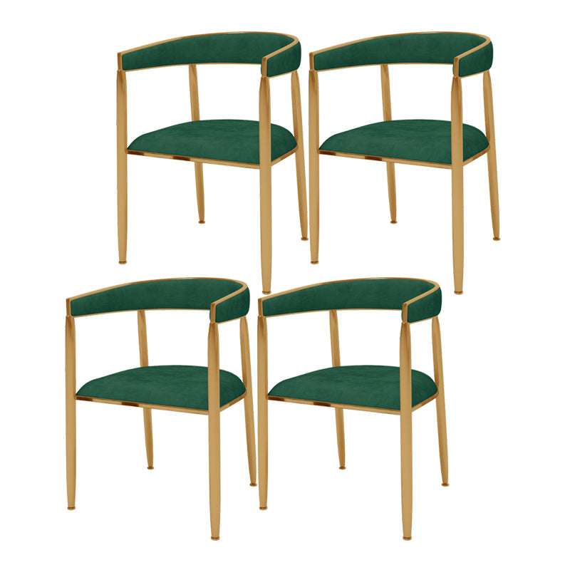 Scandinavian Upholstered Linen Fabric Dining Chair Open Back Side Chairs Green 4 Piece Set Clearhalo 'Dining Chairs' 'Dining Tables & Seating' 'dining_chair' 'furn' 'furn_dining_chair' 'Furniture' 'furniture_dining_chair' 'Kitchen & Dining Furniture' 4792408