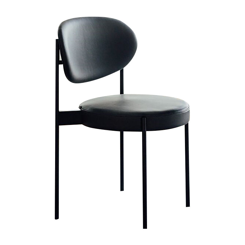 Minimalist Design Upholstered Dining Chairs Open Back Side Chair for Home Black 1 Piece Clearhalo 'Dining Chairs' 'Dining Tables & Seating' 'dining_chair' 'furn' 'furn_dining_chair' 'Furniture' 'furniture_dining_chair' 'Kitchen & Dining Furniture' 4792411