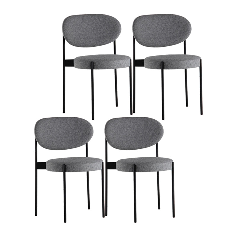 Minimalist Design Upholstered Dining Chairs Open Back Side Chair for Home Grey 4 Piece Set Clearhalo 'Dining Chairs' 'Dining Tables & Seating' 'dining_chair' 'furn' 'furn_dining_chair' 'Furniture' 'furniture_dining_chair' 'Kitchen & Dining Furniture' 4792420