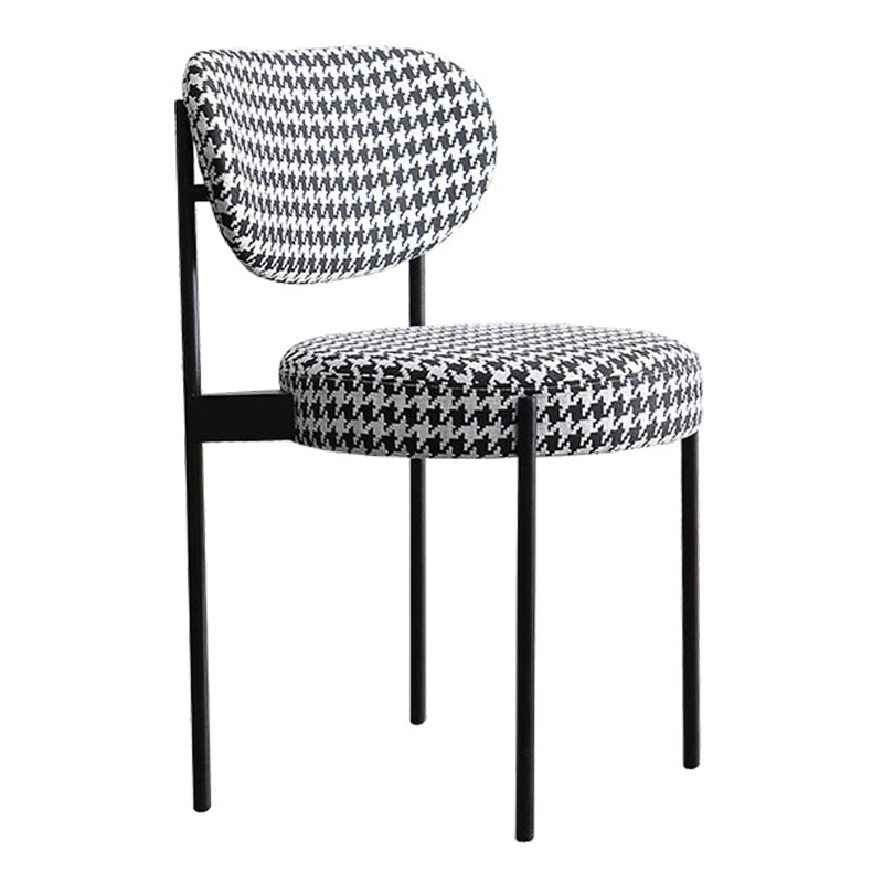 Minimalist Design Upholstered Dining Chairs Open Back Side Chair for Home Black White 1 Piece Clearhalo 'Dining Chairs' 'Dining Tables & Seating' 'dining_chair' 'furn' 'furn_dining_chair' 'Furniture' 'furniture_dining_chair' 'Kitchen & Dining Furniture' 4792422