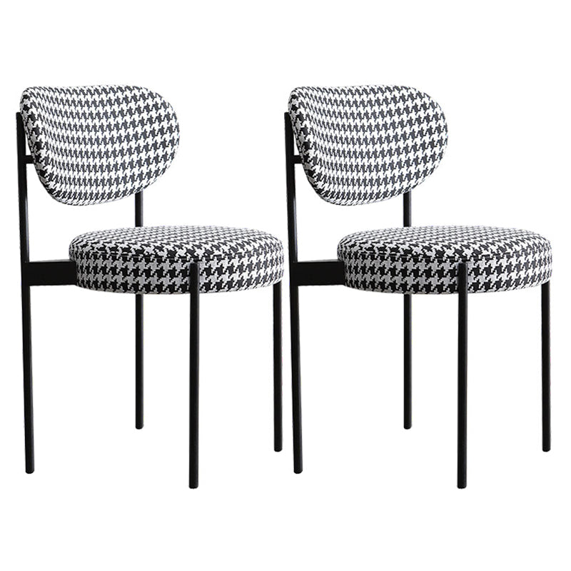 Minimalist Design Upholstered Dining Chairs Open Back Side Chair for Home Black White 2 Piece Set Clearhalo 'Dining Chairs' 'Dining Tables & Seating' 'dining_chair' 'furn' 'furn_dining_chair' 'Furniture' 'furniture_dining_chair' 'Kitchen & Dining Furniture' 4792424