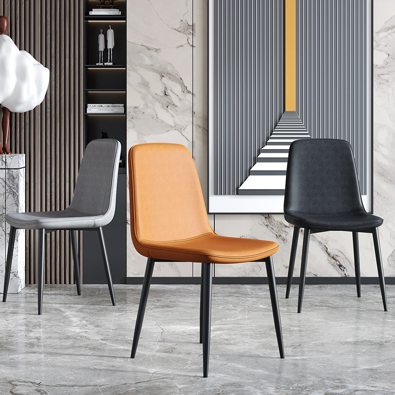 Contemporary Style Chair Kitchen Armless Chairs with Metal Legs Clearhalo 'Dining Chairs' 'Dining Tables & Seating' 'dining_chair' 'furn' 'furn_dining_chair' 'Furniture' 'furniture_dining_chair' 'Kitchen & Dining Furniture' 4792431