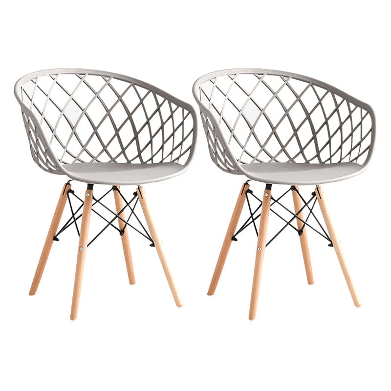 Contemporary Plastic Dining Armless Chair Cross Back Side Chair Grey Set of 2 Clearhalo 'Dining Chairs' 'Dining Tables & Seating' 'dining_chair' 'Furniture' 'furniture_dining_chair' 'Kitchen & Dining Furniture' 4792452