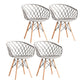 Contemporary Plastic Dining Armless Chair Cross Back Side Chair Grey Set of 4 Clearhalo 'Dining Chairs' 'Dining Tables & Seating' 'dining_chair' 'Furniture' 'furniture_dining_chair' 'Kitchen & Dining Furniture' 4792453