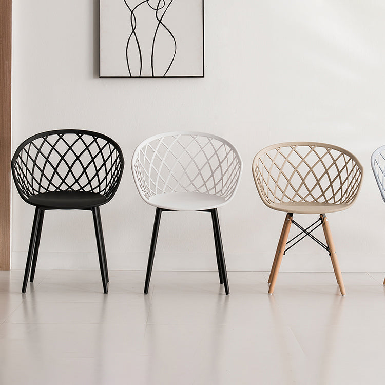 Contemporary Plastic Dining Armless Chair Cross Back Side Chair Clearhalo 'Dining Chairs' 'Dining Tables & Seating' 'dining_chair' 'Furniture' 'furniture_dining_chair' 'Kitchen & Dining Furniture' 4792454