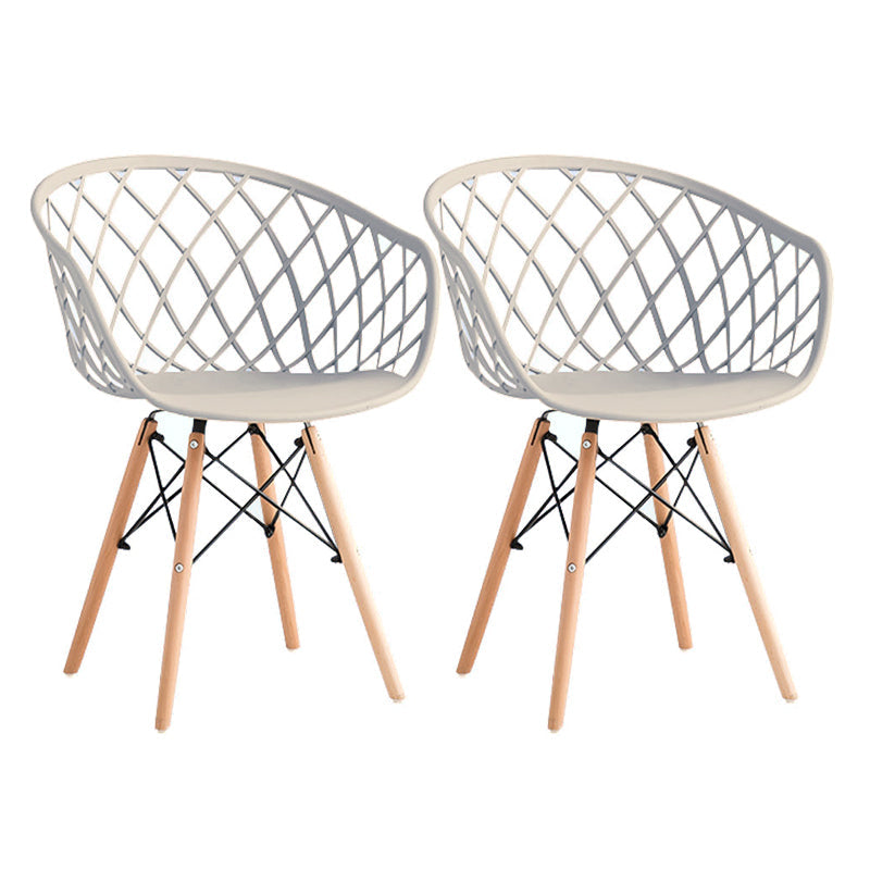 Contemporary Plastic Dining Armless Chair Cross Back Side Chair Blue Set of 2 Clearhalo 'Dining Chairs' 'Dining Tables & Seating' 'dining_chair' 'Furniture' 'furniture_dining_chair' 'Kitchen & Dining Furniture' 4792455