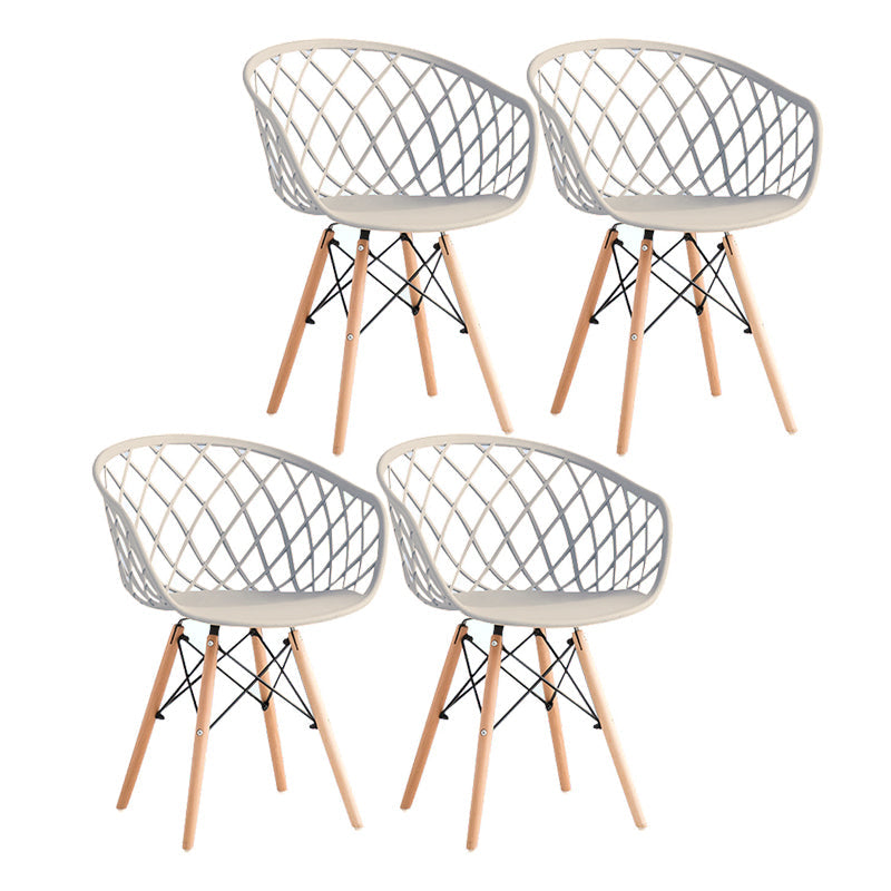 Contemporary Plastic Dining Armless Chair Cross Back Side Chair Blue Set of 4 Clearhalo 'Dining Chairs' 'Dining Tables & Seating' 'dining_chair' 'Furniture' 'furniture_dining_chair' 'Kitchen & Dining Furniture' 4792457