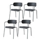 Contemporary Arm Plastic Side Chair for Home Open Back Side Chair Grey 4 Piece Set Clearhalo 'Dining Chairs' 'Dining Tables & Seating' 'dining_chair' 'furn' 'furn_dining_chair' 'Furniture' 'furniture_dining_chair' 'Kitchen & Dining Furniture' 4792465