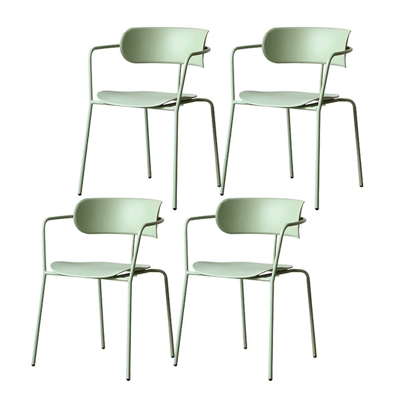 Contemporary Arm Plastic Side Chair for Home Open Back Side Chair Green 4 Piece Set Clearhalo 'Dining Chairs' 'Dining Tables & Seating' 'dining_chair' 'furn' 'furn_dining_chair' 'Furniture' 'furniture_dining_chair' 'Kitchen & Dining Furniture' 4792469