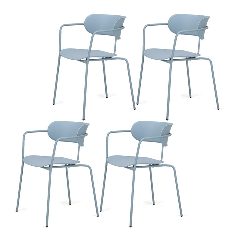 Contemporary Arm Plastic Side Chair for Home Open Back Side Chair Gray Blue 4 Piece Set Clearhalo 'Dining Chairs' 'Dining Tables & Seating' 'dining_chair' 'furn' 'furn_dining_chair' 'Furniture' 'furniture_dining_chair' 'Kitchen & Dining Furniture' 4792471