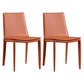 Contemporary Style Chair Kitchen Armless Chair with Metal Legs Orange Set of 2 Clearhalo 'Dining Chairs' 'Dining Tables & Seating' 'dining_chair' 'Furniture' 'furniture_dining_chair' 'Kitchen & Dining Furniture' 4792491