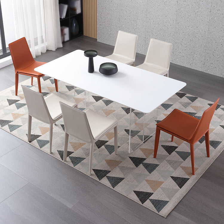 Contemporary Style Chair Kitchen Armless Chair with Metal Legs Clearhalo 'Dining Chairs' 'Dining Tables & Seating' 'dining_chair' 'Furniture' 'furniture_dining_chair' 'Kitchen & Dining Furniture' 4792500