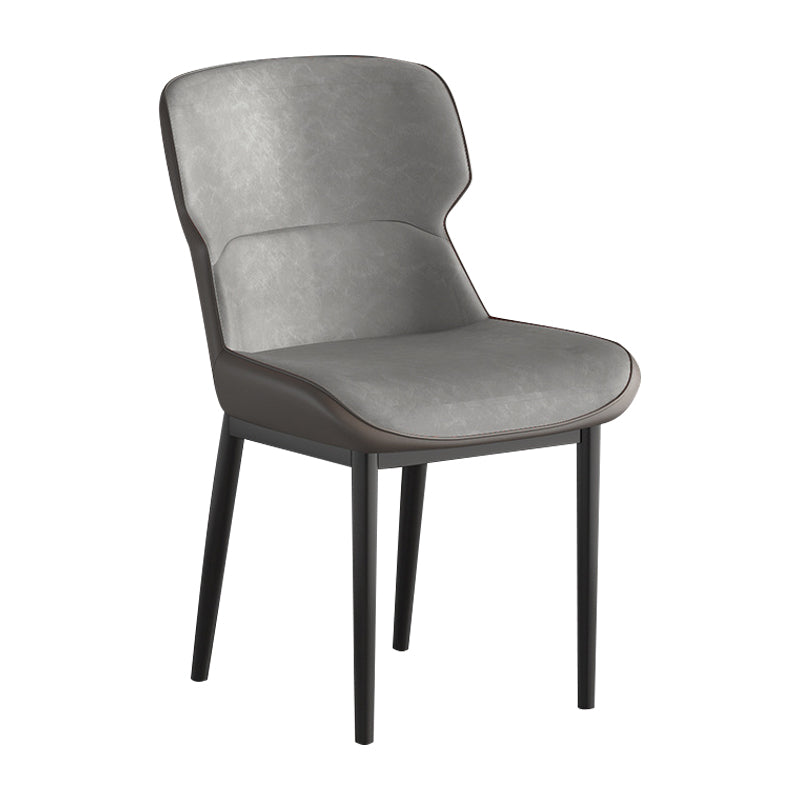 Contemporary Style Chair Kitchen Arm Side Chair with Metal Legs Dark Gray 1 Piece Clearhalo 'Dining Chairs' 'Dining Tables & Seating' 'dining_chair' 'Furniture' 'furniture_dining_chair' 'Kitchen & Dining Furniture' 4792505