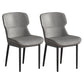 Contemporary Style Chair Kitchen Arm Side Chair with Metal Legs Dark Gray Set of 2 Clearhalo 'Dining Chairs' 'Dining Tables & Seating' 'dining_chair' 'Furniture' 'furniture_dining_chair' 'Kitchen & Dining Furniture' 4792507