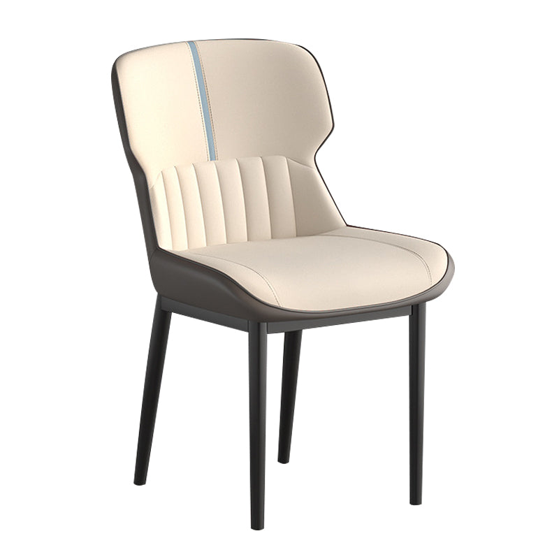 Contemporary Style Chair Kitchen Arm Side Chair with Metal Legs Beige 1 Piece Clearhalo 'Dining Chairs' 'Dining Tables & Seating' 'dining_chair' 'Furniture' 'furniture_dining_chair' 'Kitchen & Dining Furniture' 4792526