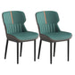 Contemporary Style Chair Kitchen Arm Side Chair with Metal Legs Peacock Blue Set of 2 Clearhalo 'Dining Chairs' 'Dining Tables & Seating' 'dining_chair' 'Furniture' 'furniture_dining_chair' 'Kitchen & Dining Furniture' 4792530