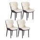 Contemporary Style Chair Kitchen Arm Side Chair with Metal Legs Off-White Set of 4 Clearhalo 'Dining Chairs' 'Dining Tables & Seating' 'dining_chair' 'Furniture' 'furniture_dining_chair' 'Kitchen & Dining Furniture' 4792537
