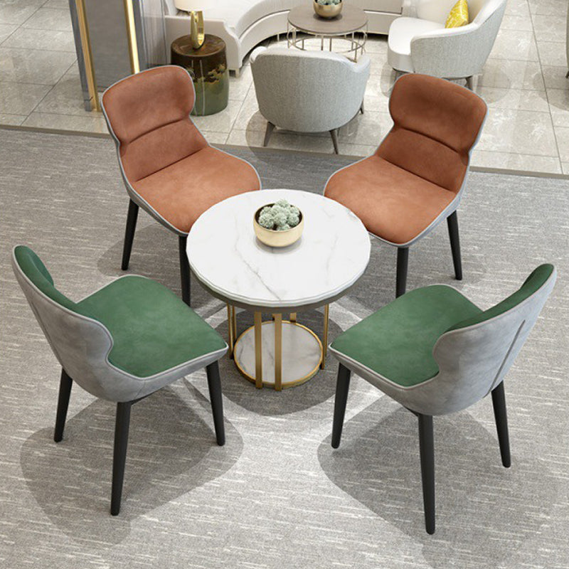 Contemporary Style Chair Kitchen Arm Side Chairs with Metal Legs Clearhalo 'Dining Chairs' 'Dining Tables & Seating' 'dining_chair' 'Furniture' 'furniture_dining_chair' 'Kitchen & Dining Furniture' 4792542