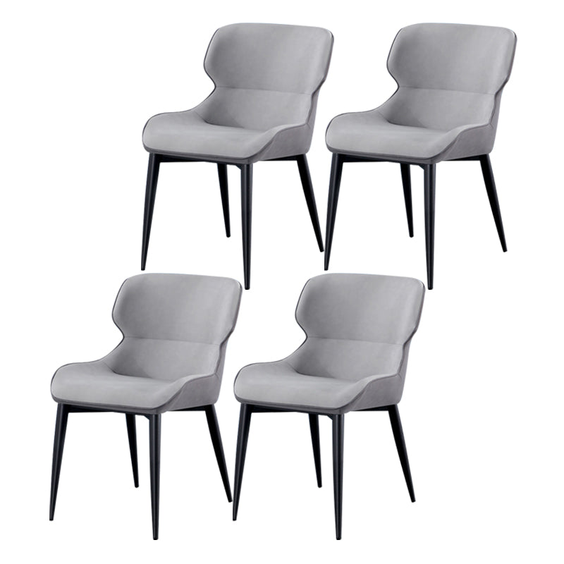 Contemporary Style Chair Kitchen Arm Side Chairs with Metal Legs Light Gray Set of 4 Clearhalo 'Dining Chairs' 'Dining Tables & Seating' 'dining_chair' 'Furniture' 'furniture_dining_chair' 'Kitchen & Dining Furniture' 4792550