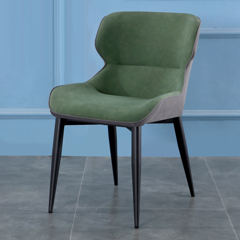 Contemporary Style Chair Kitchen Arm Side Chairs with Metal Legs Green 1 Piece Clearhalo 'Dining Chairs' 'Dining Tables & Seating' 'dining_chair' 'Furniture' 'furniture_dining_chair' 'Kitchen & Dining Furniture' 4792555