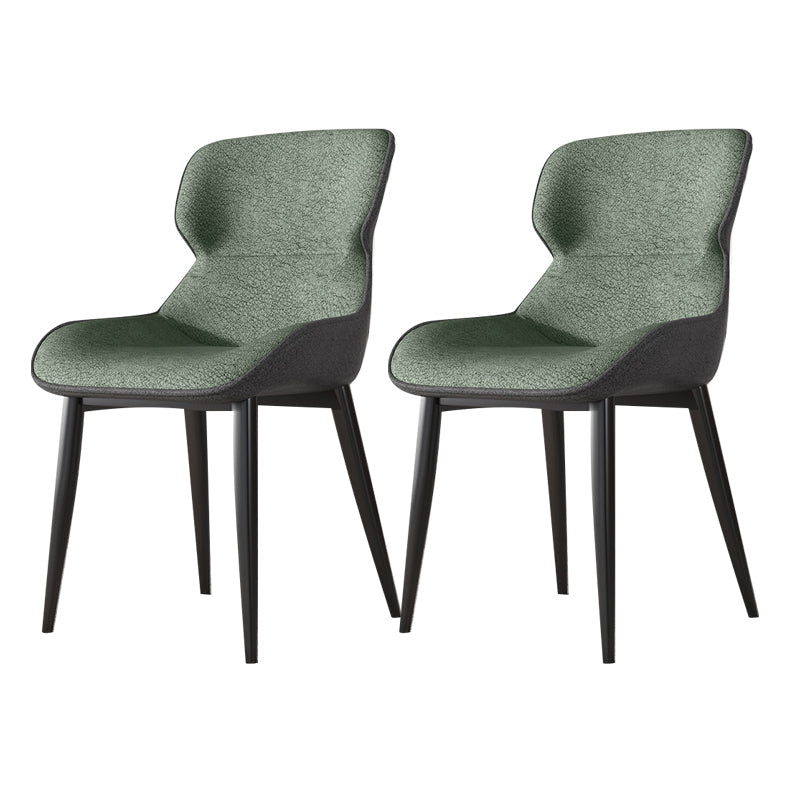 Contemporary Style Chair Kitchen Arm Side Chairs with Metal Legs Light Green Set of 2 Clearhalo 'Dining Chairs' 'Dining Tables & Seating' 'dining_chair' 'Furniture' 'furniture_dining_chair' 'Kitchen & Dining Furniture' 4792559