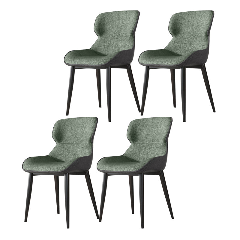 Contemporary Style Chair Kitchen Arm Side Chairs with Metal Legs Light Green Set of 4 Clearhalo 'Dining Chairs' 'Dining Tables & Seating' 'dining_chair' 'Furniture' 'furniture_dining_chair' 'Kitchen & Dining Furniture' 4792560