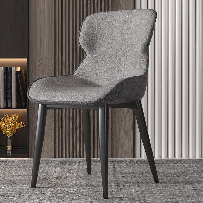 Contemporary Style Chair Kitchen Arm Side Chairs with Metal Legs Silver Gray 1 Piece Clearhalo 'Dining Chairs' 'Dining Tables & Seating' 'dining_chair' 'Furniture' 'furniture_dining_chair' 'Kitchen & Dining Furniture' 4792567