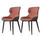Contemporary Style Chair Kitchen Arm Side Chairs with Metal Legs Orange Set of 2 Clearhalo 'Dining Chairs' 'Dining Tables & Seating' 'dining_chair' 'Furniture' 'furniture_dining_chair' 'Kitchen & Dining Furniture' 4792574