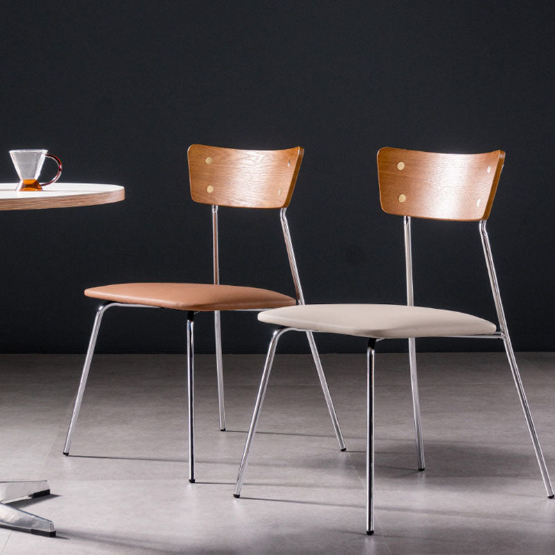 Industrial Style Chair Kitchen Armless Chair with Metal Legs Clearhalo 'Dining Chairs' 'Dining Tables & Seating' 'dining_chair' 'furn' 'furn_dining_chair' 'Furniture' 'furniture_dining_chair' 'Kitchen & Dining Furniture' 4792580