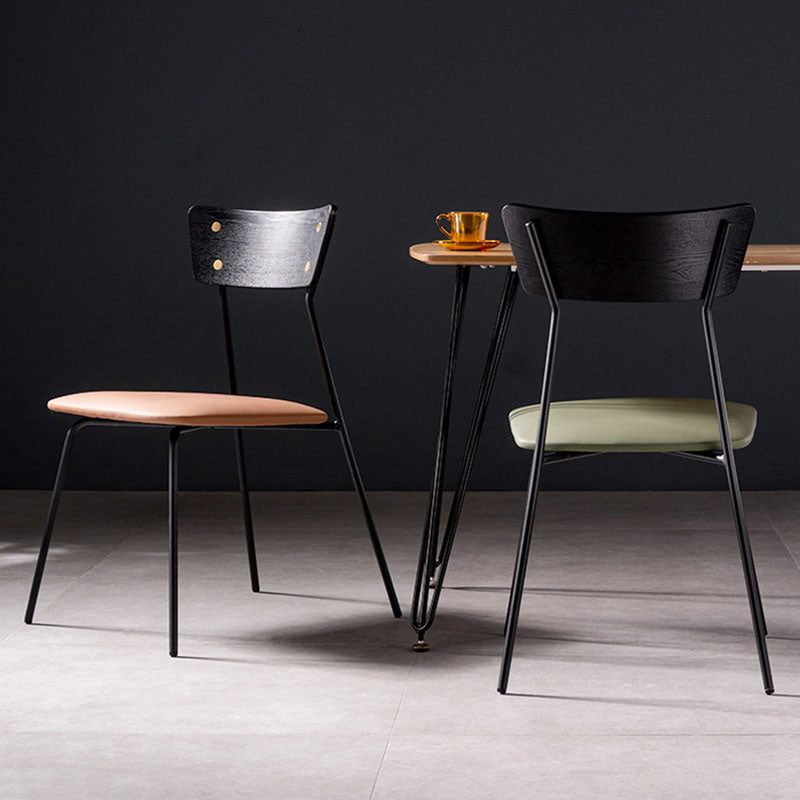 Industrial Style Chair Kitchen Armless Chair with Metal Legs Clearhalo 'Dining Chairs' 'Dining Tables & Seating' 'dining_chair' 'furn' 'furn_dining_chair' 'Furniture' 'furniture_dining_chair' 'Kitchen & Dining Furniture' 4792582