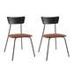 Industrial Style Chair Kitchen Armless Chair with Metal Legs Brown 2 Piece Set Black Clearhalo 'Dining Chairs' 'Dining Tables & Seating' 'dining_chair' 'furn' 'furn_dining_chair' 'Furniture' 'furniture_dining_chair' 'Kitchen & Dining Furniture' 4792583